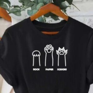 Unisex Rock, Paper, Scissors crew neck t-shirt